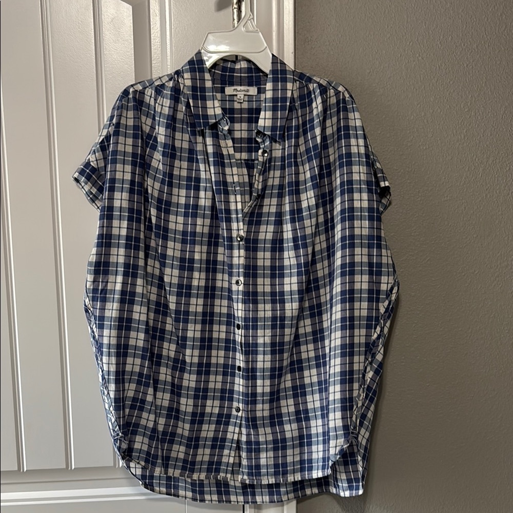 Madewell Blue and White Checkered Shirt